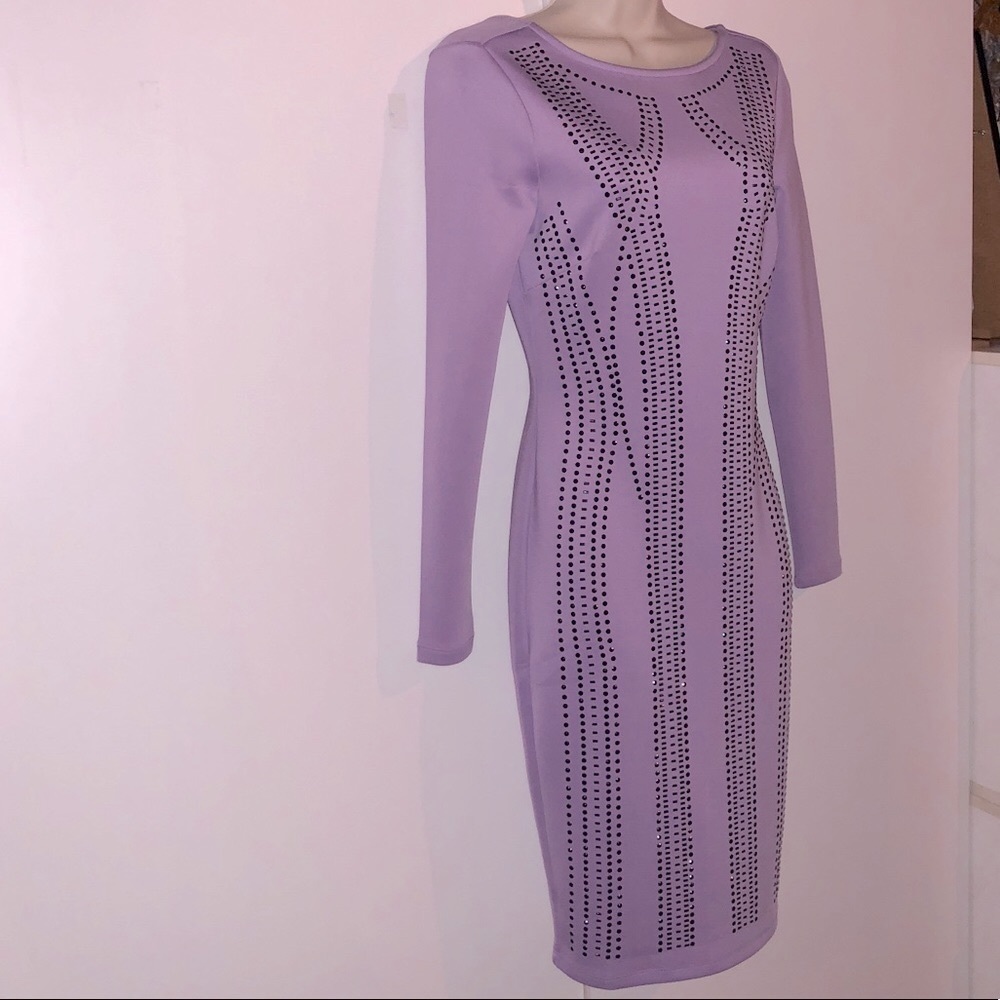 NWOT Lavender studded bodycon dress - Picture 4 of 5